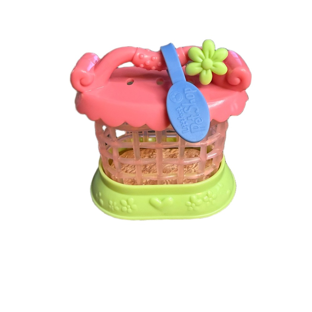 Littlest Pet Shop Pink Green Carrier Basket Hasbro‎ 2006 Vintage LPS Accessory